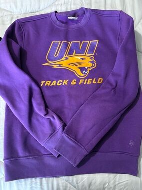 UNI Track & Field Purple Sweatshirt with Gold Logo